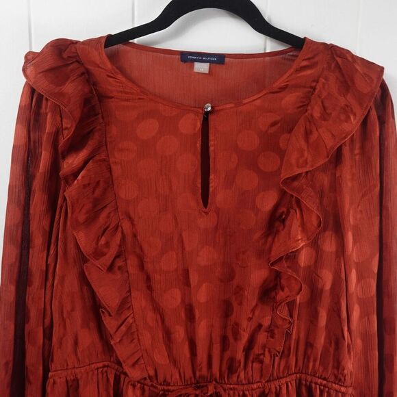 Tommy Hilfiger Womens Ruffled Polka Dot Dress Size 14 - Picture 5 of 14